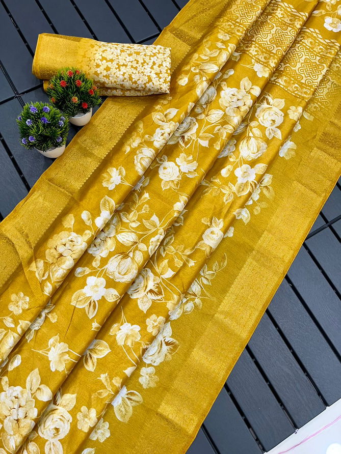 Wow Flowers Printed Non Catalog Sarees